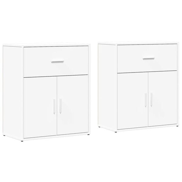 vidaXL Sideboards 2 pcs White 60x31x70 cm Engineered Wood