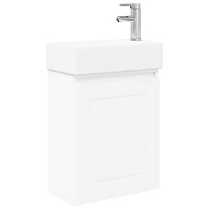 vidaXL Bathroom Vanity Unit with Tap White 45.5 x 22.5 x 84 cm
