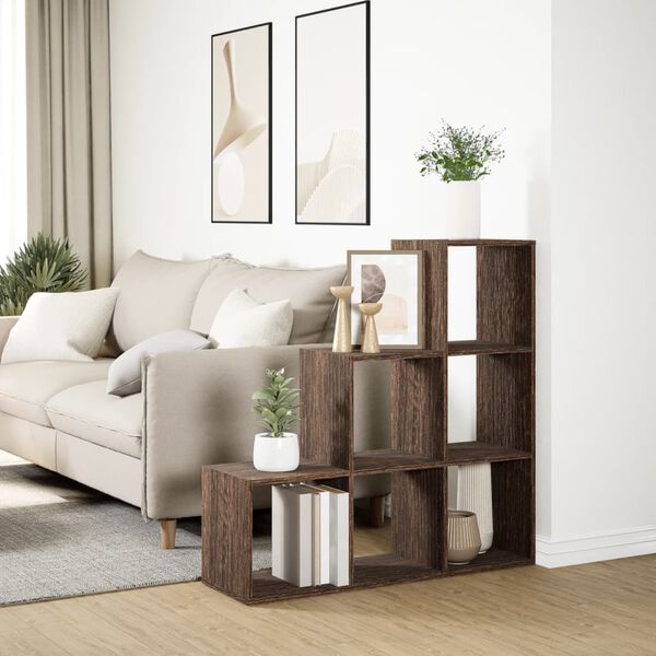 vidaXL Room Divider Bookcase&nbsp;3-Tier&nbsp;Brown Oak 99x29x99 cm Engineered Wood