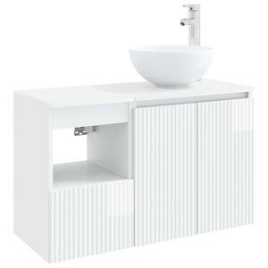 vidaXL Bathroom Cabinet Set 2 pcs High Gloss White 79.5 x 35 x 80 cm