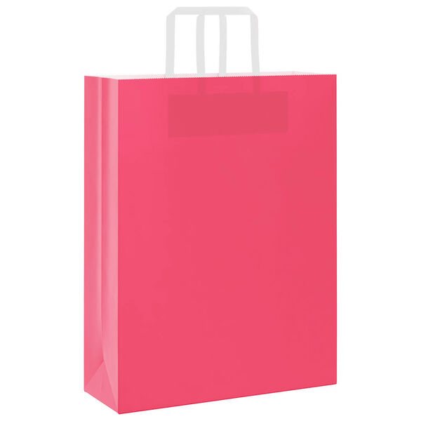 vidaXL Paper Bags 250 pcs with Handles Pink 32x12x42 cm
