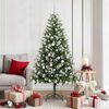 vidaXL Artificial Hinged Christmas Tree with Flocked Snow 180 cm