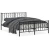 vidaXL Metal Bed Frame without Mattress with Footboard Black 150x200cm