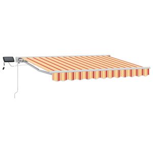 vidaXL Manual Awning Frame with LEDs Yellow and Orange 2.5 x 2 m