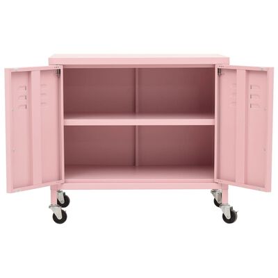 vidaXL Storage Cabinet Pink 60x35x56 cm Steel