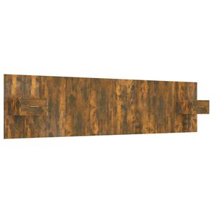 vidaXL Bed Headboard with Cabinets Smoked Oak Engineered Wood