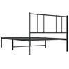 vidaXL Metal Bed Frame without Mattress with Headboard Black 107x203cm