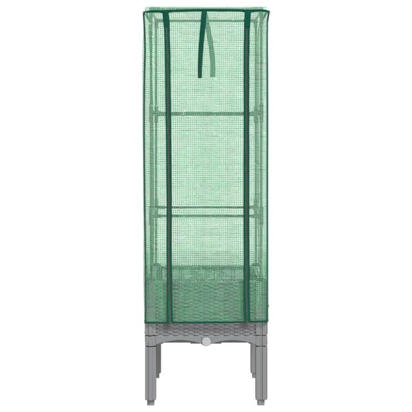vidaXL Raised Bed with Greenhouse Cover Rattan Look 40x40x140 cm