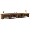 vidaXL TV Cabinet Set with LED Wall-mounted Old Wood Engineered Wood