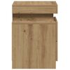 vidaXL Bedside Cabinet with LED Artisian Oak 35x39x55 cm Engineered Wood
