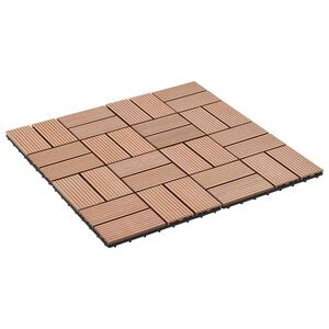 vidaXL Decking Tile 22 pcs Brown 30 x 30 cm WPC