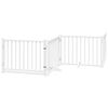 vidaXL Dog Gate with Door Foldable 10 Panels White 800 cm Poplar Wood