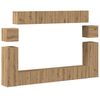 vidaXL 8 Piece TV Cabinet Set Wall-mounted Artisan Oak Engineered Wood