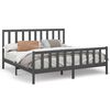 vidaXL Bed Frame without Mattress Grey 200x200 cm Solid Wood Pine