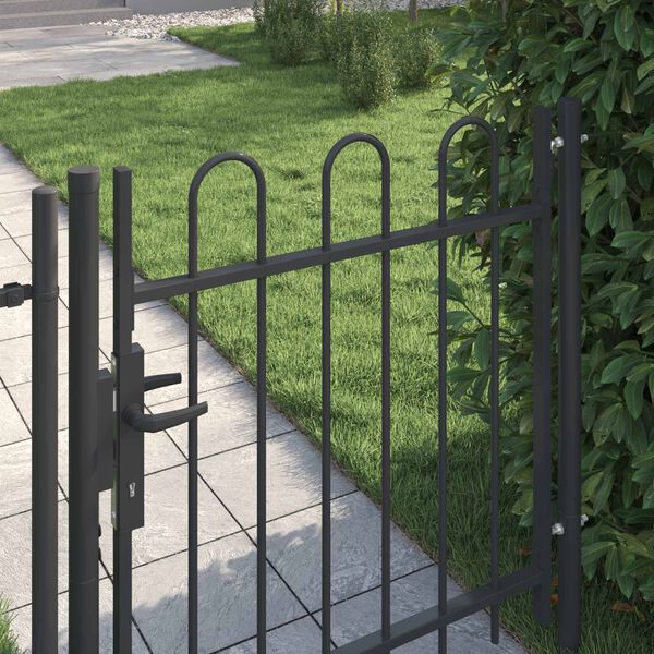vidaXL Fence Gate Boxtel Grey 103 x 150 cm Powder-Coated Steel