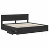 vidaXL Bed Frame with Drawer Black 200 x 200 cm Engineer Wood