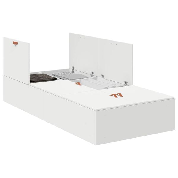 vidaXL Bed Frame with Storage White 90 x 190 cm Engineered wood