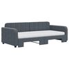 vidaXL Daybed with Trundle and Mattresses Dark Grey 90x190 cm Velvet