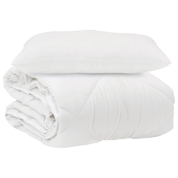 vidaXL Duvet with Pillow 2 pcs White Microfiber