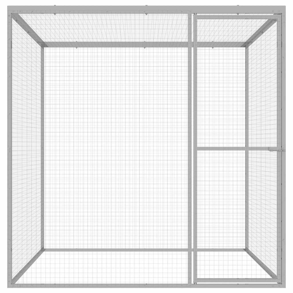 vidaXL Cat Cage 1.5x1.5x1.5 m Galvanised Steel