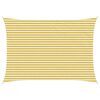 vidaXL Sunshade Sail Yellow and White 3 x 6 m HDPE
