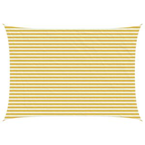 vidaXL Sunshade Sail Yellow and White 3 x 6 m HDPE