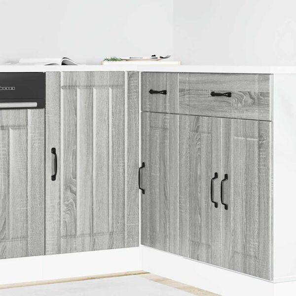 vidaXL Kitchen Base Cabinet Lucca Grey Sonoma Engineered Wood