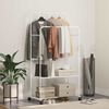vidaXL Clothes Rack with Shelf with Wheel White 80 x 53 x 156 cm