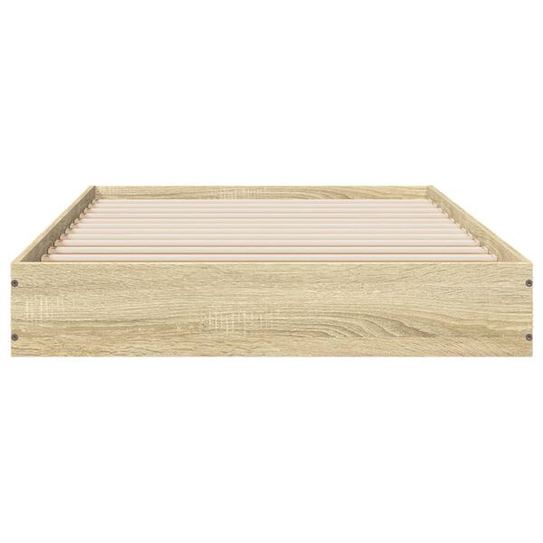 vidaXL Bed Frame without Mattress Sonoma Oak 75x190 cm Small Single Engineered Wood