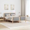 vidaXL Bed frame Brown and light grey 135 x 190 cm Solid pine wood