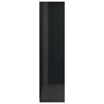 vidaXL Wardrobe High Gloss Black 100x50x200 cm Chipboard