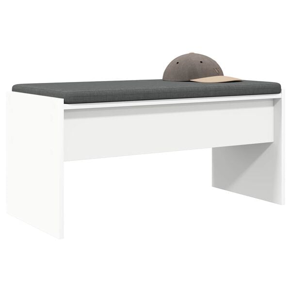 vidaXL Hall Bench with Cushion White 83 x 38 x 40 cm