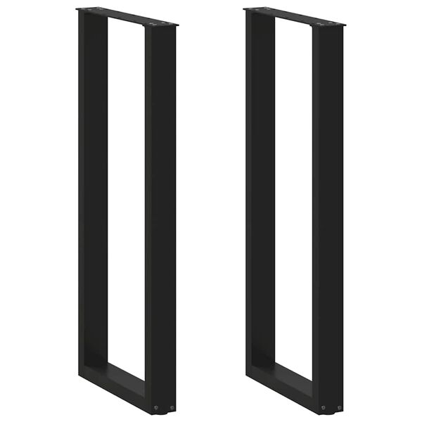 vidaXL Bar Table Legs U-Shaped 2 pcs Black 50x(110-111) cm Steel