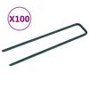 vidaXL Nails for Artificial Grass 100 pcs U-shape Iron