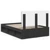vidaXL Bed Frame with Headboard Black 135 x 190 cm Solid Pine Wood
