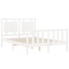 vidaXL Bed Frame without Mattress White Double Solid Wood Pine