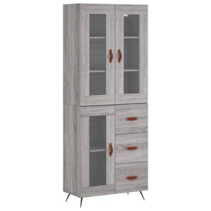 vidaXL Highboard Grey Sonoma 69.5x34x180 cm Engineered Wood