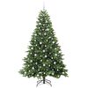 vidaXL Artificial Christmas Tree with 300 LEDs Green 210 cm PE and PVC