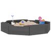 vidaXL Sandbox with Seats Grey Octagon Solid Wood Pine