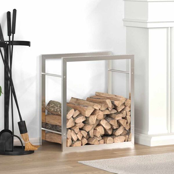 vidaXL Firewood Rack 50x28x56 cm Stainless Steel