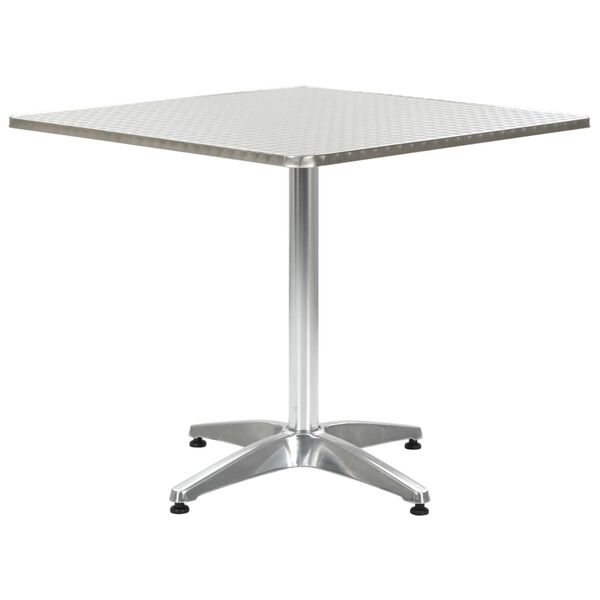 vidaXL Garden Table Silver 80x80x70 cm Aluminium