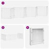 vidaXL Dog Gate with Door Foldable 8 Panels White 640 cm Poplar Wood