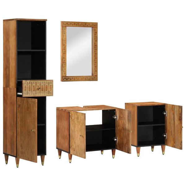 vidaXL 4 Piece Bathroom Furniture Set Solid Wood Mango