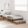 vidaXL Storage Bed Frame with Drawer Old Wood 100 cm Engineered Wood