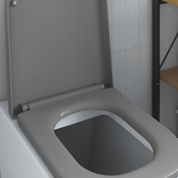 vidaXL Toilet Seat Grey 47.5 x 35 x 3.6 cm Duroplast