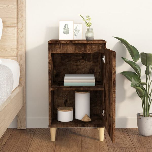 vidaXL Bedside Cabinet Smoked Oak 40x35x70 cm Engineered Wood