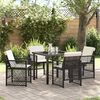 vidaXL Garden Dining Set 5 pcs Black Poly Rattan
