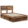 vidaXL Bed Frame with Headboard Old Wood 120 x 200 cm Solid Pine Wood