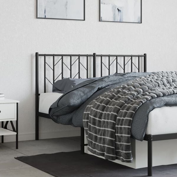vidaXL Metal Replace Headboard Black 135 cm