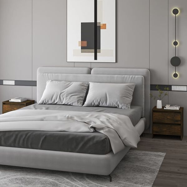 vidaXL Bedside Cabinets 2 pcs Smoked Oak 45x34.5x44.5 cm Engineered Wood